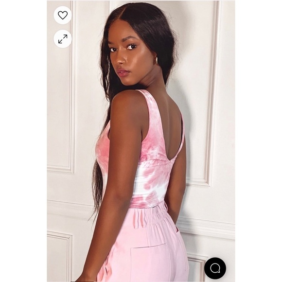 NWT LULUS Wildlife Dusty Pink Tie Dye Bodysuit Size L - Picture 2 of 11